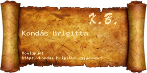 Kondás Brigitta névjegykártya